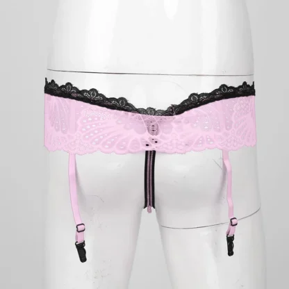 Skirted Sheer Lace Garter Thong - Image 9