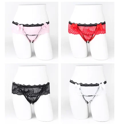 Skirted Sheer Lace Garter Thong - Image 15